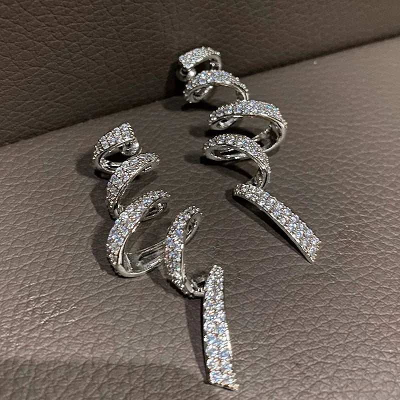 Aimibeaga Hair Clips 12 Cm Rhinestone Elegant Women Daily Use White Gold Color High Quality Cardboard Packaging Model E3510
