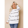 TD Just Breathe Women's Pullover Sweater Tie Dye Striped Design