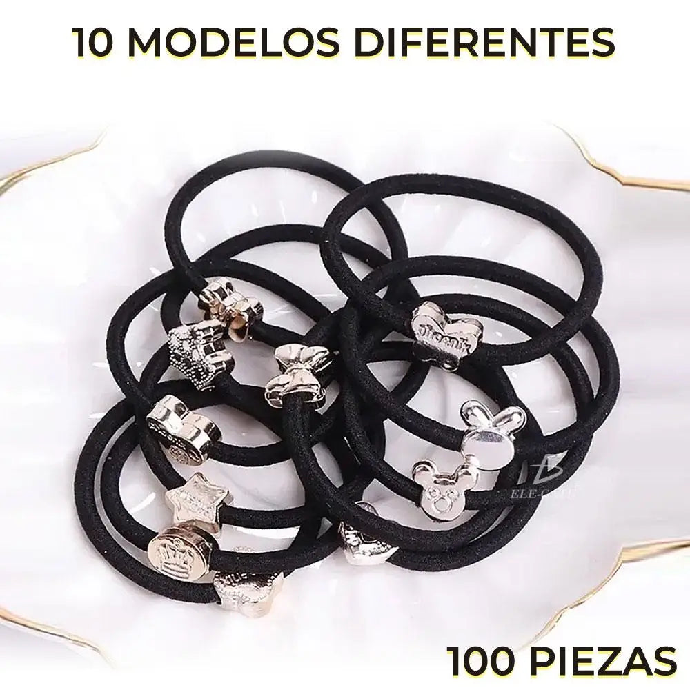 ELEGATE LICA.01.4 Elegant Unisex Fabric Hair Bands Rhinestone Heart Charms European American Style High Elasticity Daily Wear
