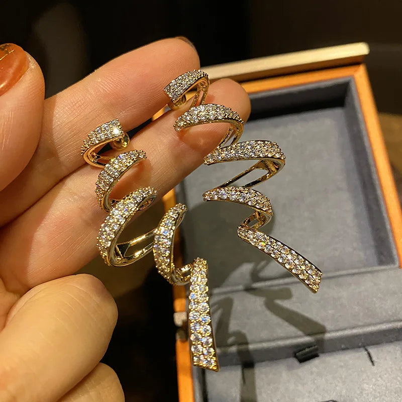 Aimibeaga Hair Clips 12 Cm Rhinestone Elegant Women Daily Use White Gold Color High Quality Cardboard Packaging Model E3510
