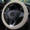 Summer Four Seasons Breathable massage comfortable mesh cloth car steering wheel cover women's car accessories black
